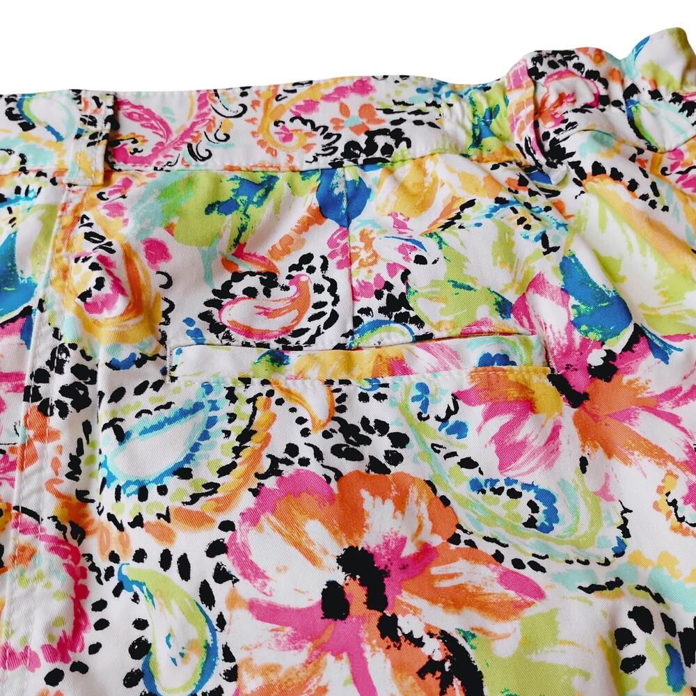 CJ Banks Women's 18W Plus Skorts White Bright Colors Floral Paisley Cottonblend - Picture 6 of 8